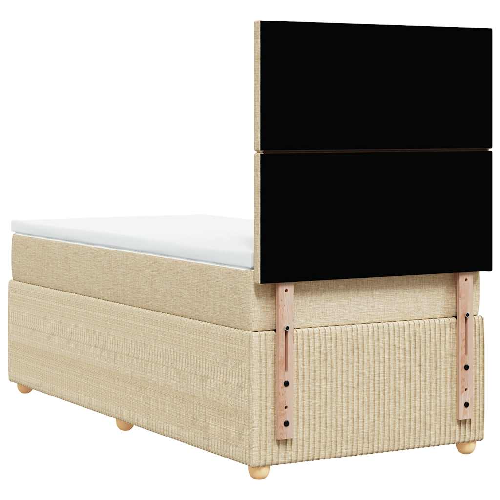 Giroletto a Molle con Materasso Crema 100x200 cm in Tessuto