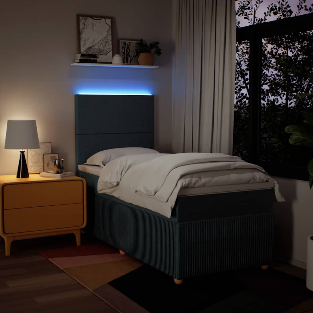 Giroletto a Molle con Materasso Blu 100x200 cm in Tessuto