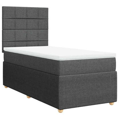Giroletto a Molle con Materasso Grigio Scuro 100x200 cm Tessuto