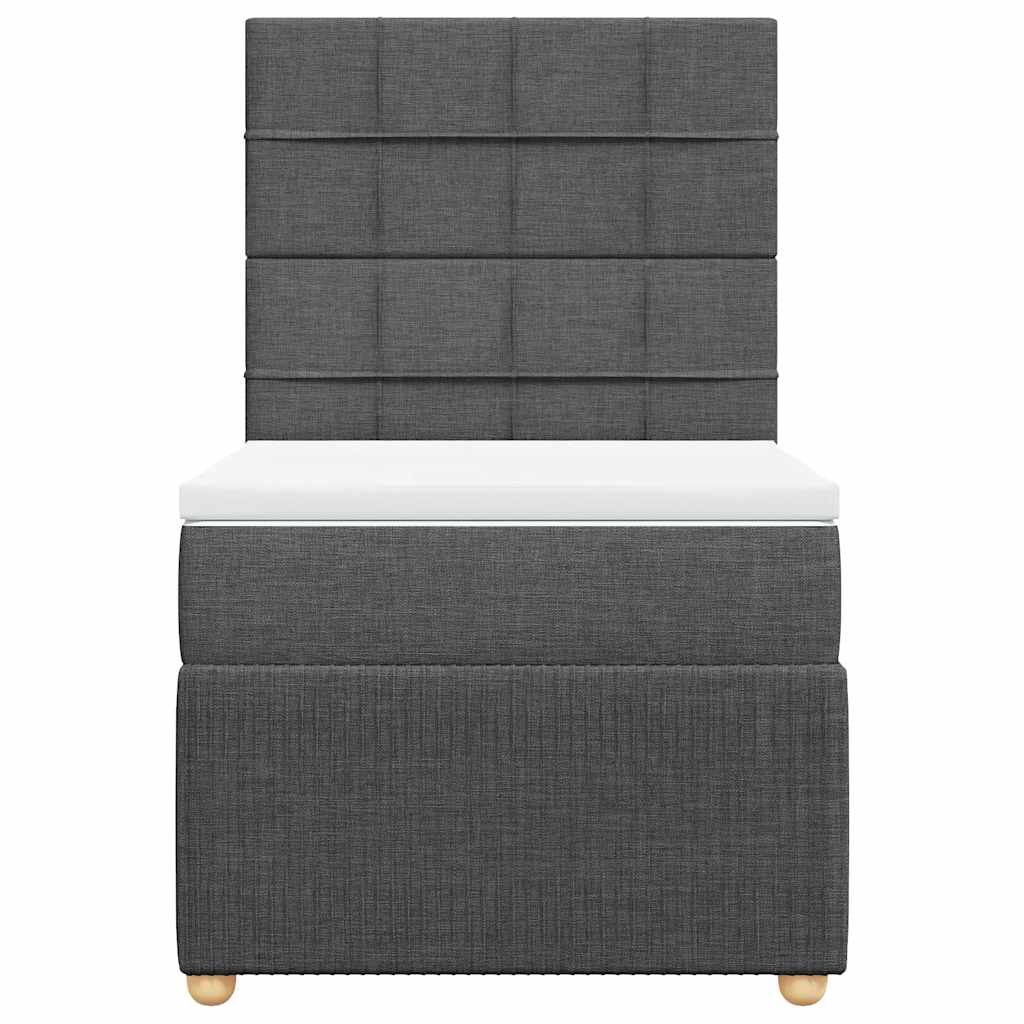 Giroletto a Molle con Materasso Grigio Scuro 100x200 cm Tessuto