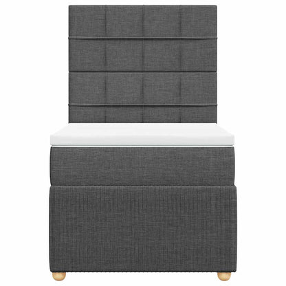 Giroletto a Molle con Materasso Grigio Scuro 100x200 cm Tessuto