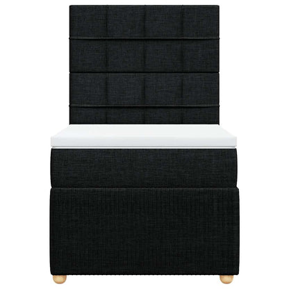 Giroletto a Molle con Materasso Nero 100x200 cm in Tessuto
