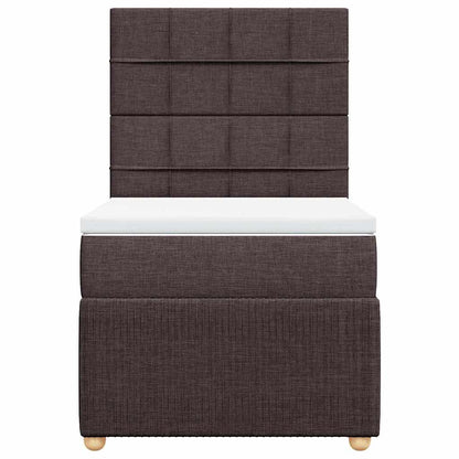 Giroletto a Molle con Materasso Marrone Scuro 100x200cm Tessuto | homemem39