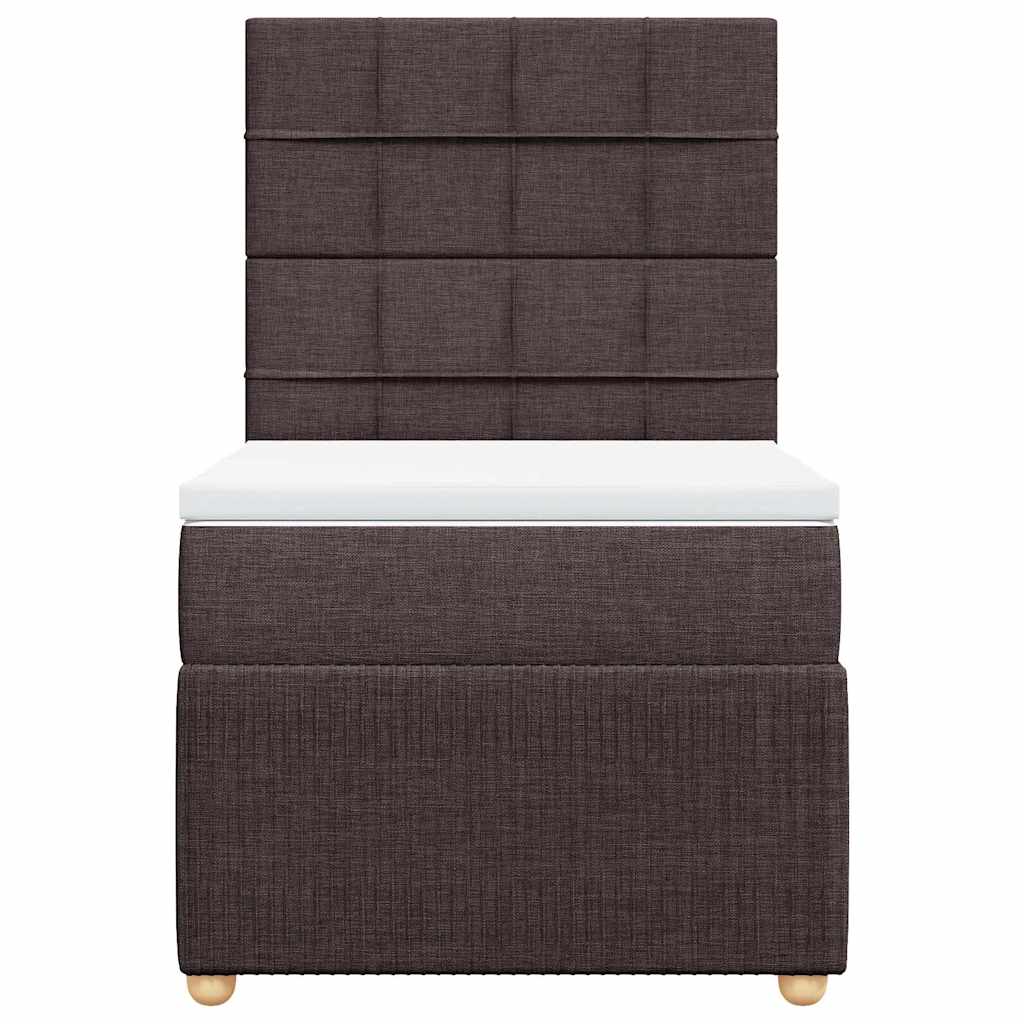 Giroletto a Molle con Materasso Marrone Scuro 100x200cm Tessuto
