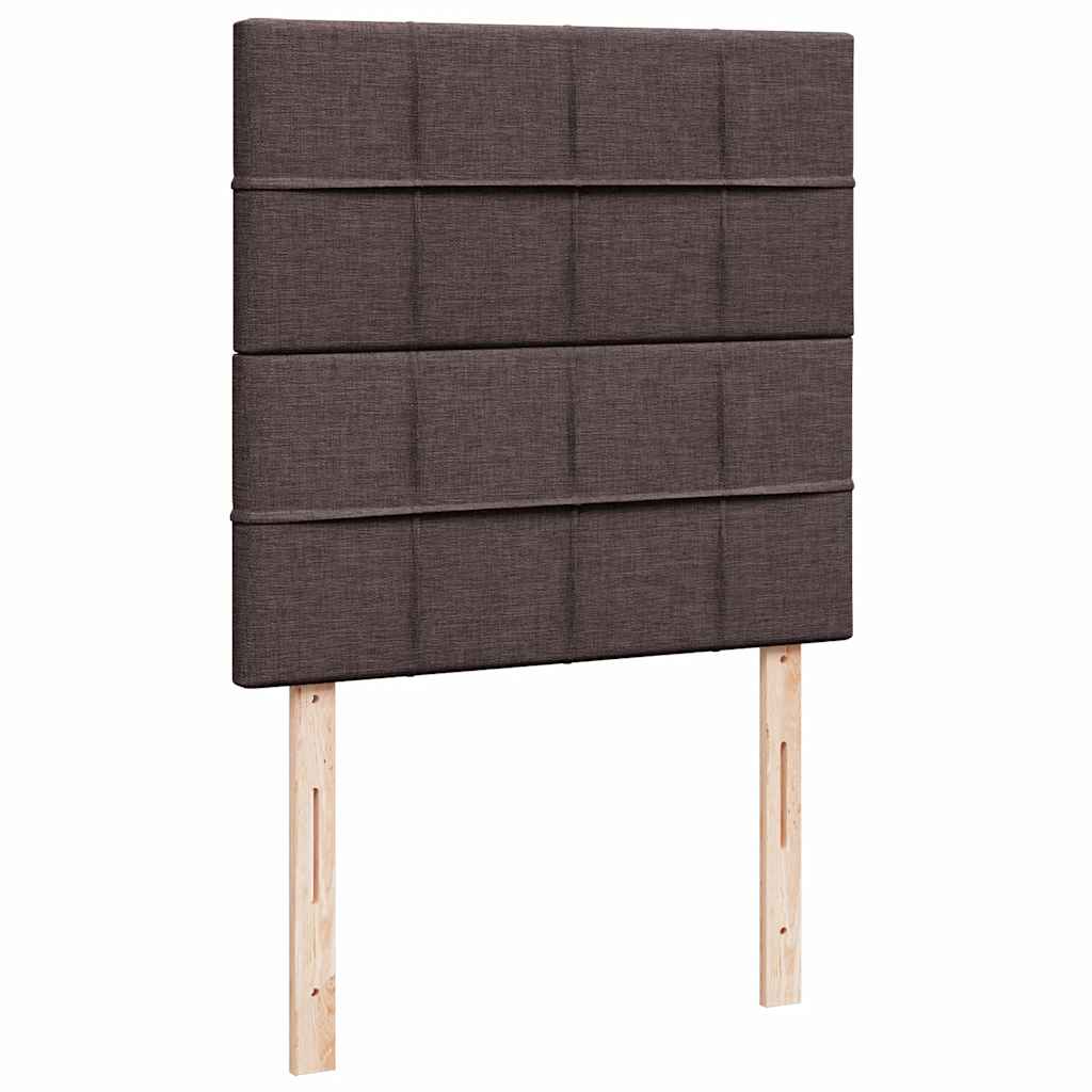 Giroletto a Molle con Materasso Marrone Scuro 100x200cm Tessuto