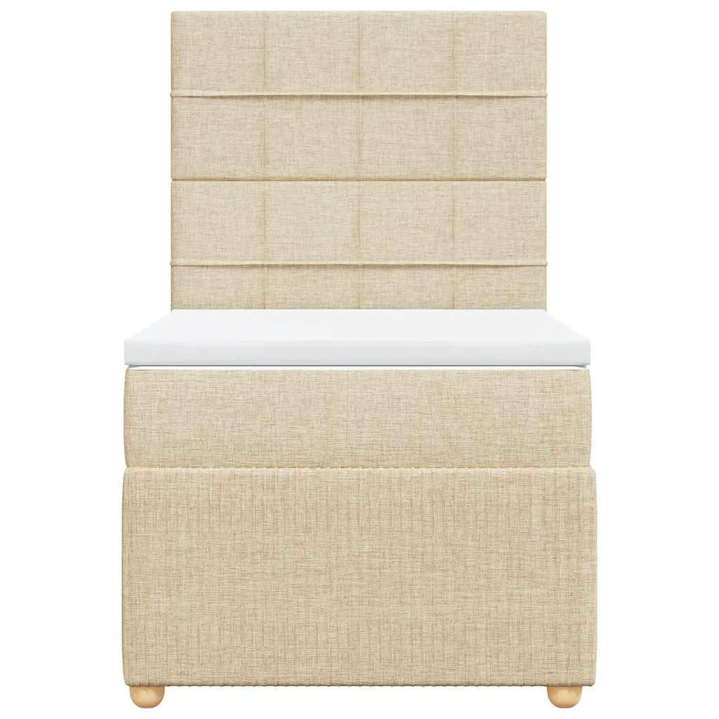 Giroletto a Molle con Materasso Crema 100x200 cm in Tessuto - homemem39