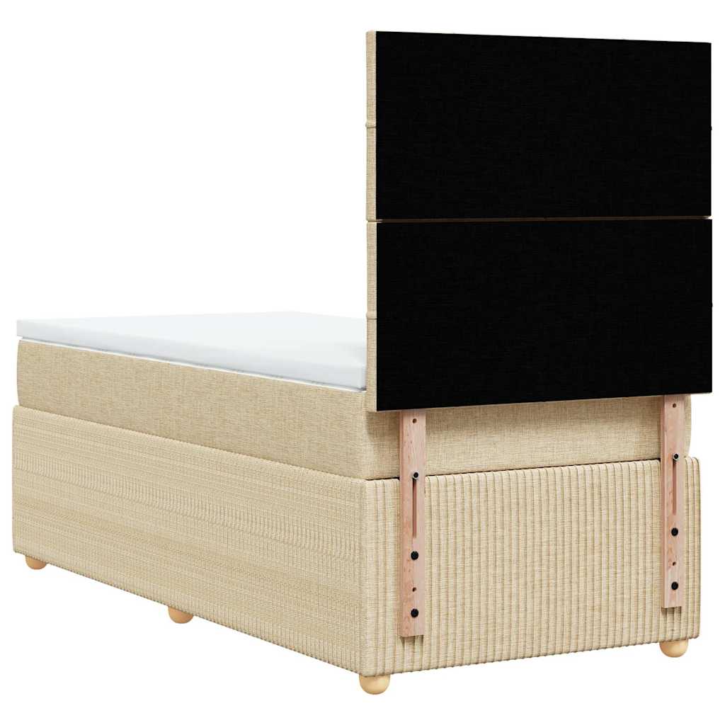 Giroletto a Molle con Materasso Crema 100x200 cm in Tessuto