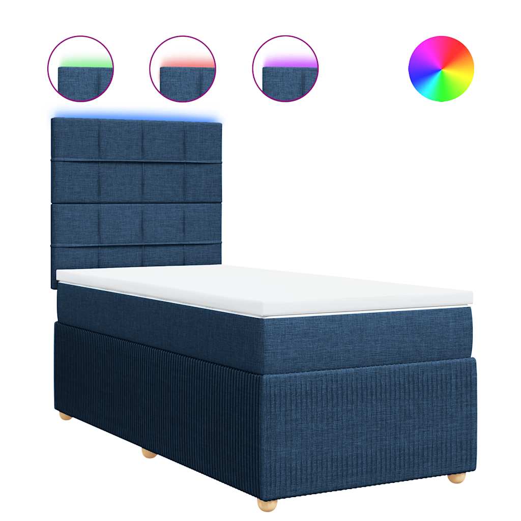 Giroletto a Molle con Materasso Blu 100x200 cm in Tessuto | homemem39