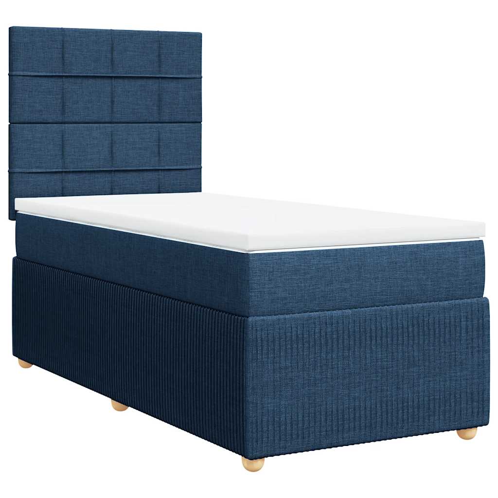 Giroletto a Molle con Materasso Blu 100x200 cm in Tessuto | homemem39