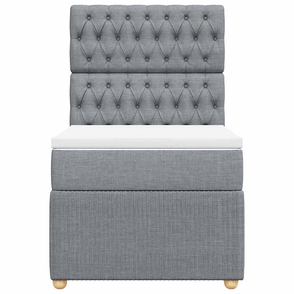 Giroletto a Molle con Materasso Grigio Chiaro100x200 cm Tessuto