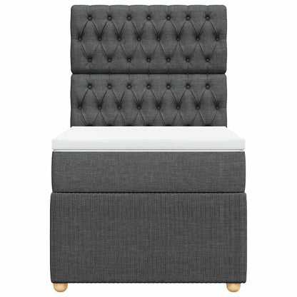 Giroletto a Molle con Materasso Grigio Scuro 100x200 cm Tessuto | homemem39
