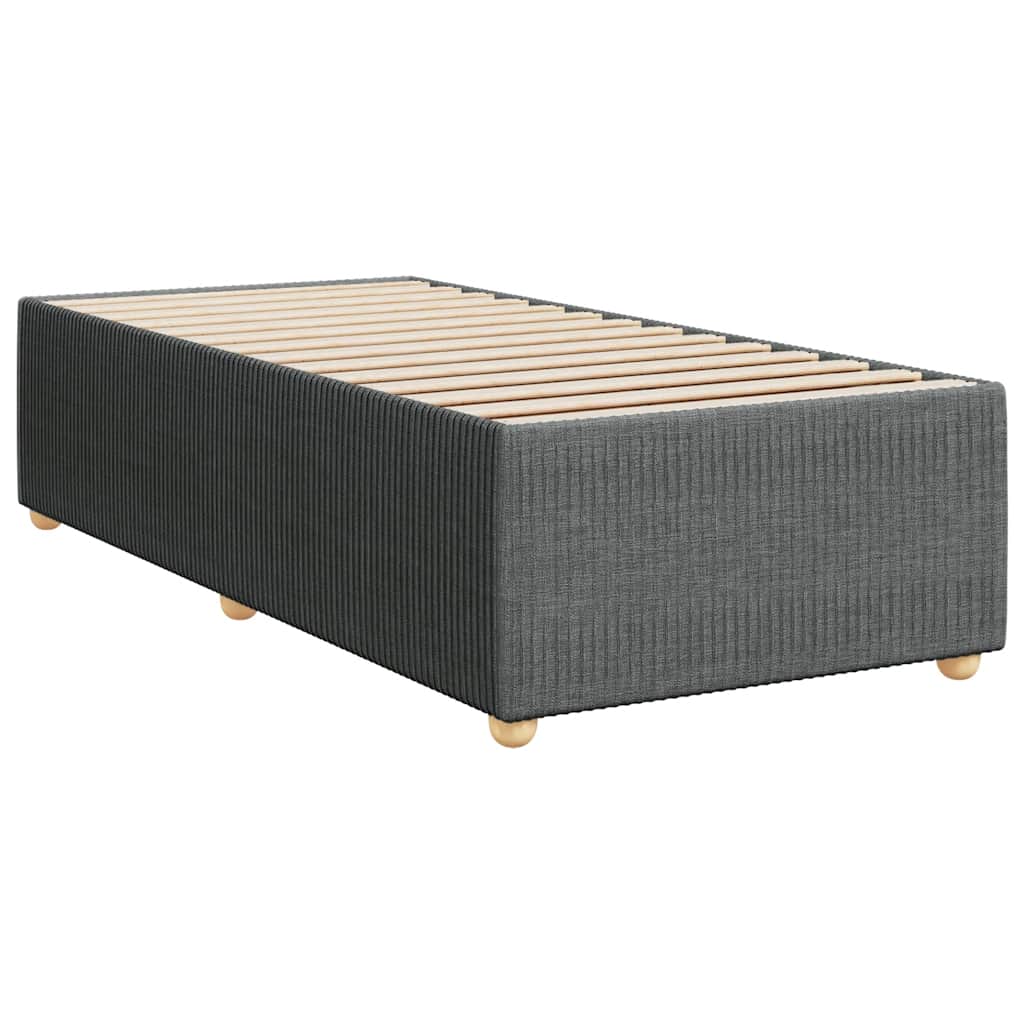 Giroletto a Molle con Materasso Grigio Scuro 100x200 cm Tessuto