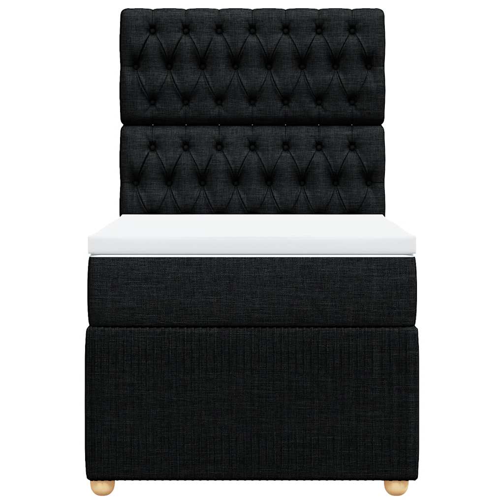 Giroletto a Molle con Materasso Nero 100x200 cm in Tessuto