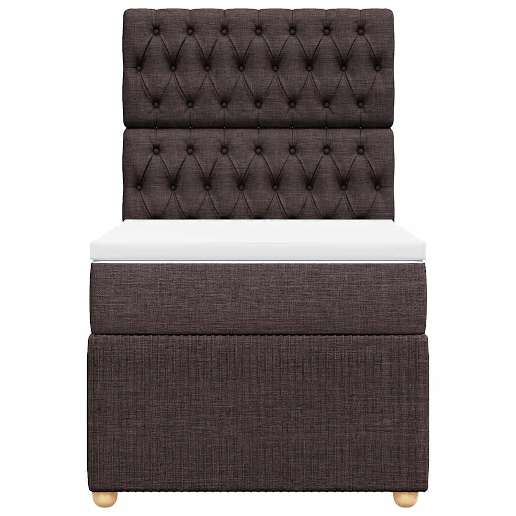 Giroletto a Molle con Materasso Marrone Scuro 100x200cm Tessuto | homemem39