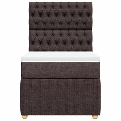 Giroletto a Molle con Materasso Marrone Scuro 100x200cm Tessuto | homemem39