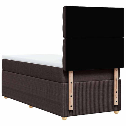 Giroletto a Molle con Materasso Marrone Scuro 100x200cm Tessuto | homemem39