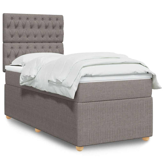 Giroletto a Molle con Materasso Tortora 100x200 cm in Tessuto | homemem39