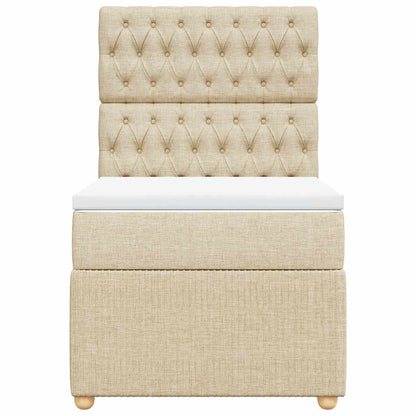 Giroletto a Molle con Materasso Crema 100x200 cm in Tessuto - homemem39