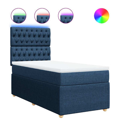 Giroletto a Molle con Materasso Blu 100x200 cm in Tessuto | homemem39
