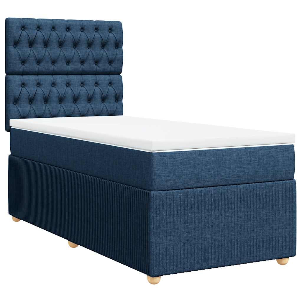 Giroletto a Molle con Materasso Blu 100x200 cm in Tessuto | homemem39