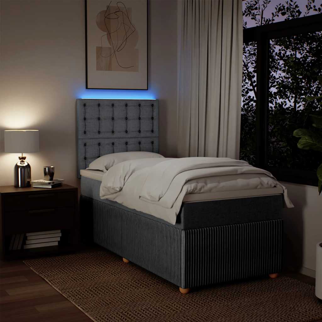 Giroletto a Molle con Materasso Grigio Chiaro100x200 cm Tessuto - homemem39