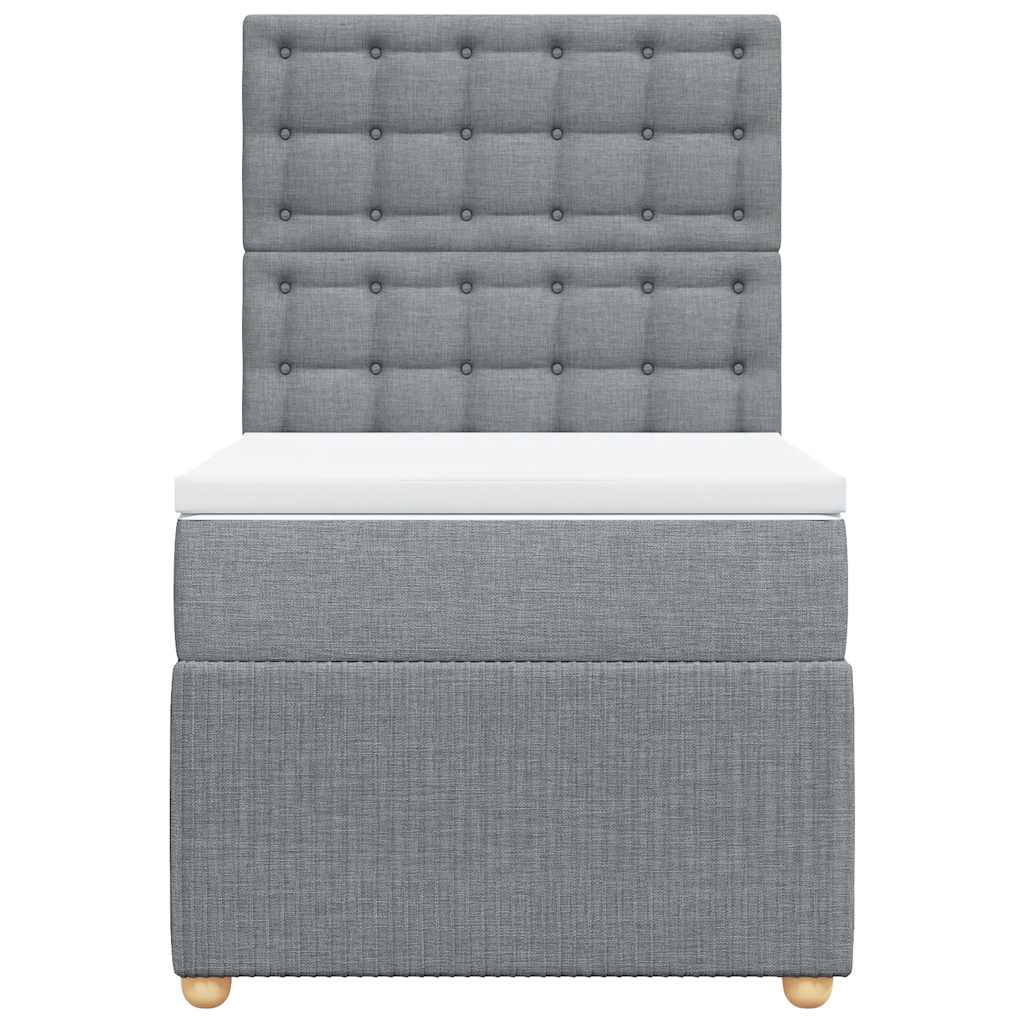 Giroletto a Molle con Materasso Grigio Chiaro100x200 cm Tessuto