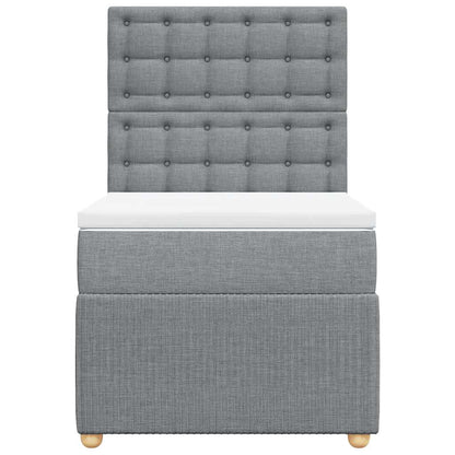 Giroletto a Molle con Materasso Grigio Chiaro100x200 cm Tessuto