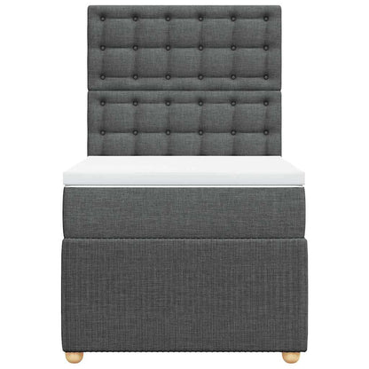 Giroletto a Molle con Materasso Grigio Scuro 100x200 cm Tessuto