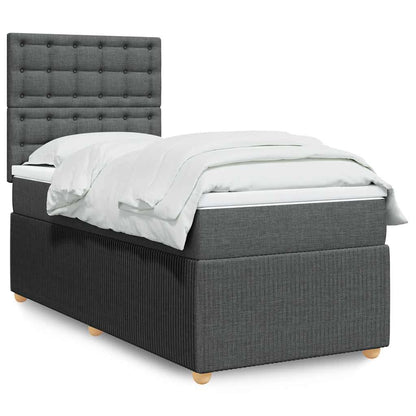 Giroletto a Molle con Materasso Grigio Scuro 100x200 cm Tessuto | homemem39