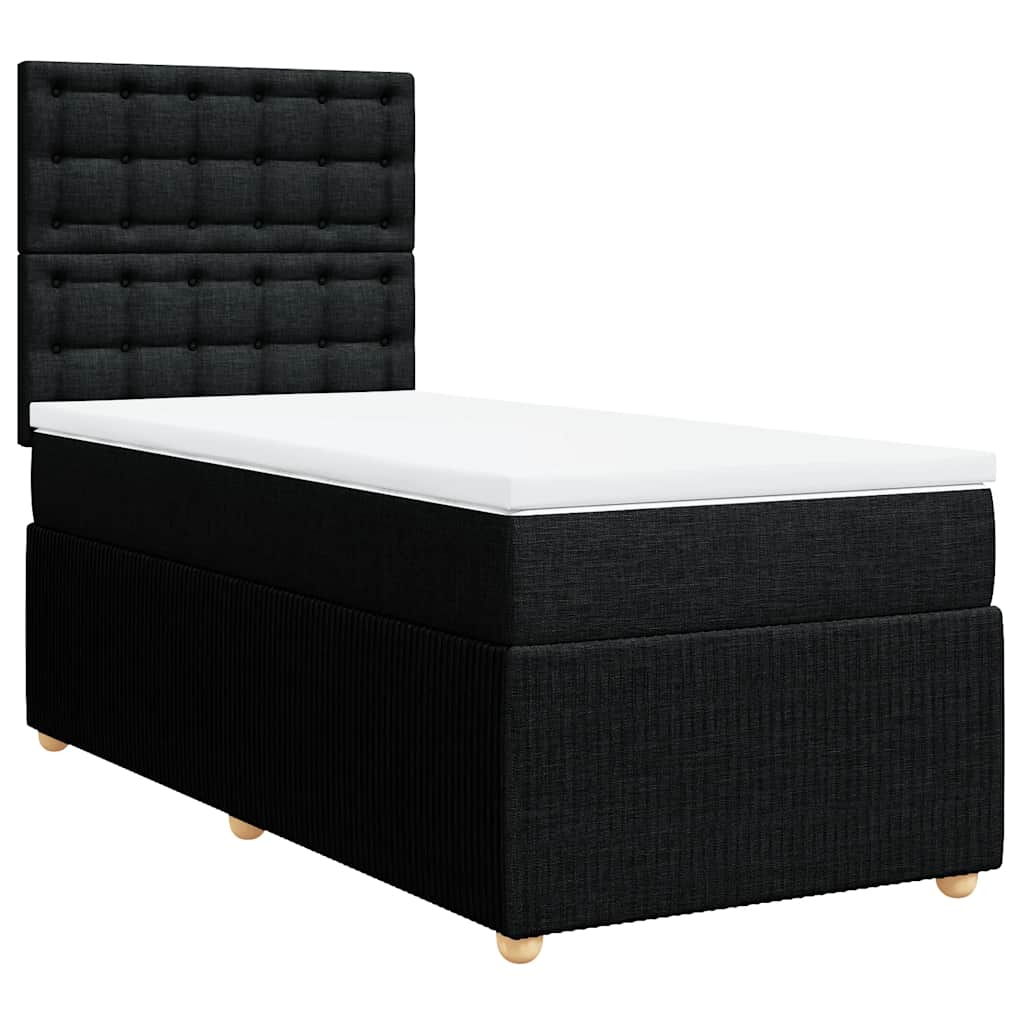 Giroletto a Molle con Materasso Nero 100x200 cm in Tessuto