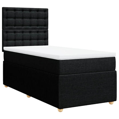 Giroletto a Molle con Materasso Nero 100x200 cm in Tessuto