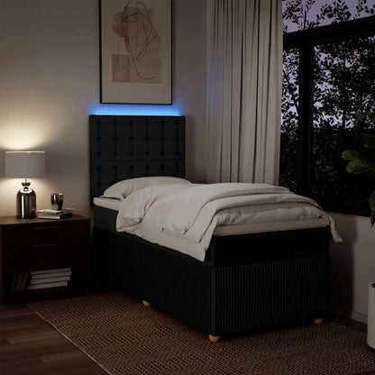 Giroletto a Molle con Materasso Nero 100x200 cm in Tessuto - homemem39