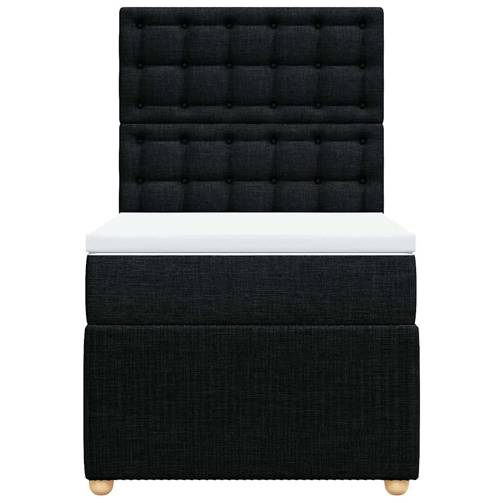 Giroletto a Molle con Materasso Nero 100x200 cm in Tessuto