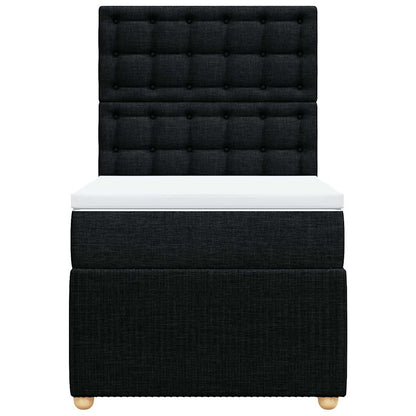 Giroletto a Molle con Materasso Nero 100x200 cm in Tessuto