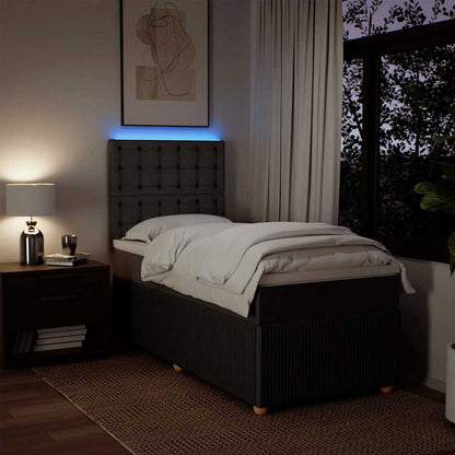 Giroletto a Molle con Materasso Marrone Scuro 100x200cm Tessuto | homemem39