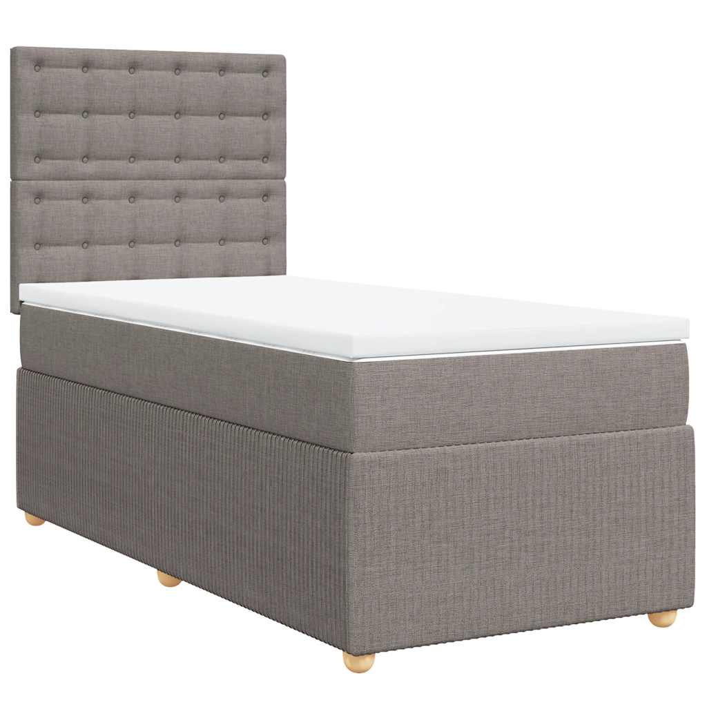 Giroletto a Molle con Materasso Tortora 100x200 cm in Tessuto | homemem39