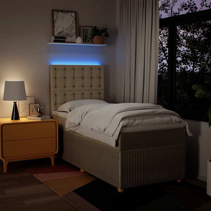 Giroletto a Molle con Materasso Crema 100x200 cm in Tessuto - homemem39