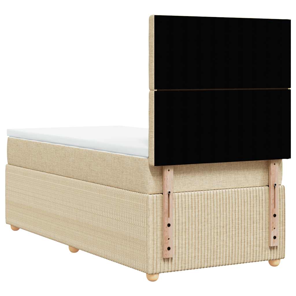 Giroletto a Molle con Materasso Crema 100x200 cm in Tessuto