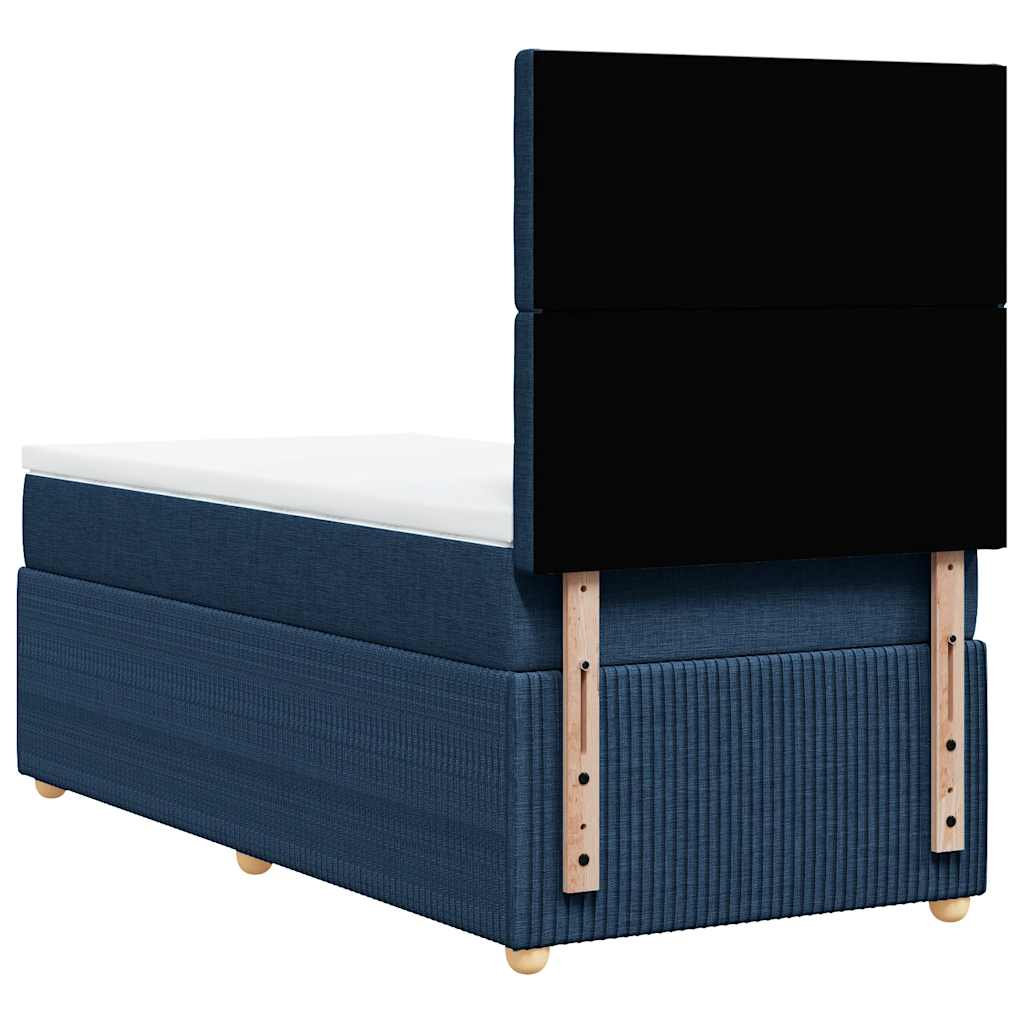 Giroletto a Molle con Materasso Blu 100x200 cm in Tessuto