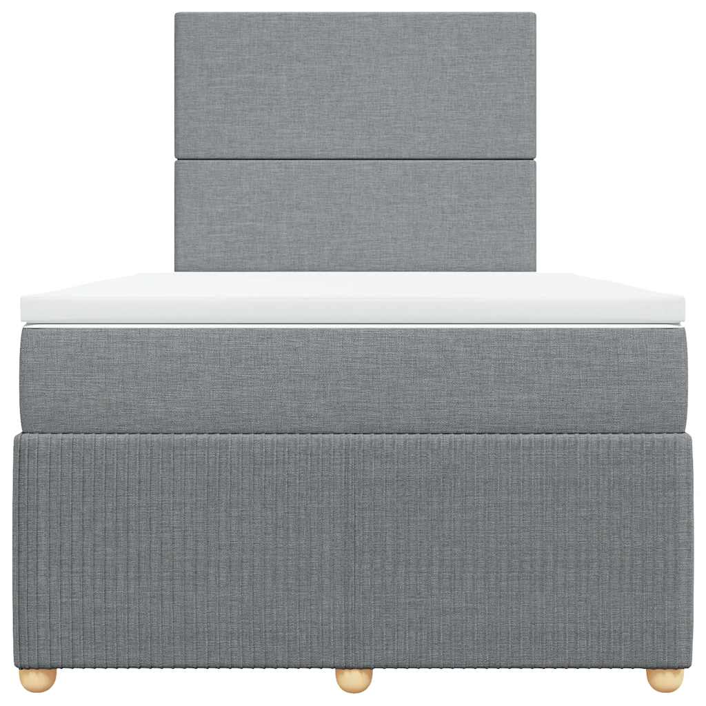 Giroletto a Molle con Materasso Grigio Chiaro 120x190cm Tessuto