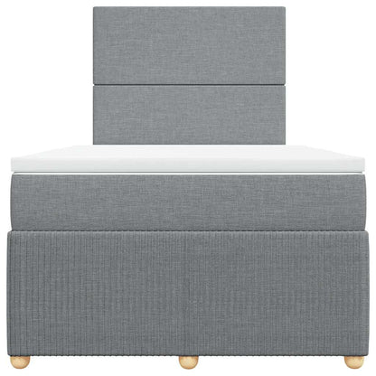 Giroletto a Molle con Materasso Grigio Chiaro 120x190cm Tessuto