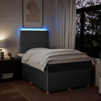Giroletto a Molle con Materasso Grigio Scuro 120x190cm Tessuto