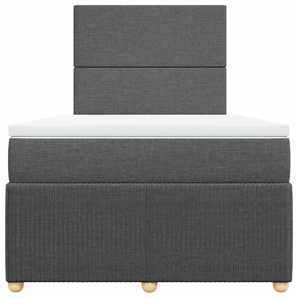 Giroletto a Molle con Materasso Grigio Scuro 120x190cm Tessuto