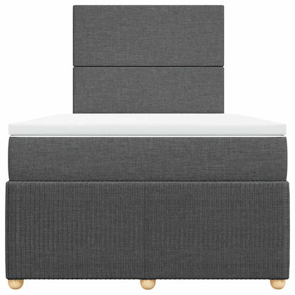 Giroletto a Molle con Materasso Grigio Scuro 120x190cm Tessuto