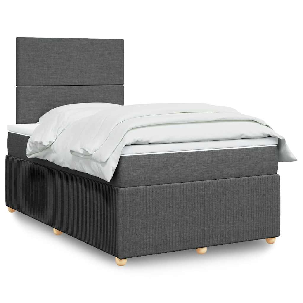 Giroletto a Molle con Materasso Grigio Scuro 120x190cm Tessuto