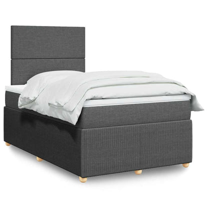 Giroletto a Molle con Materasso Grigio Scuro 120x190cm Tessuto