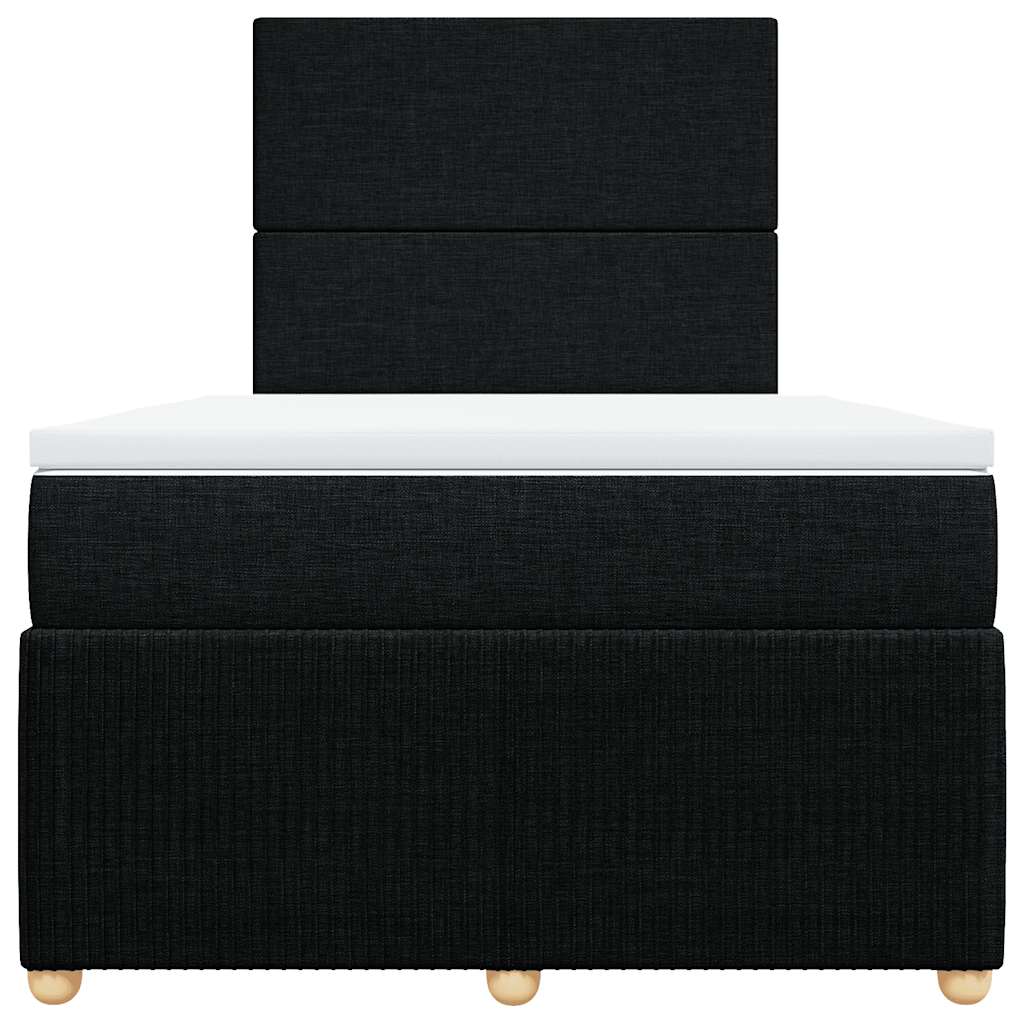 Giroletto a Molle con Materasso Nero 120x190 cm in Tessuto