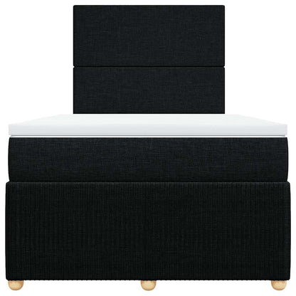 Giroletto a Molle con Materasso Nero 120x190 cm in Tessuto
