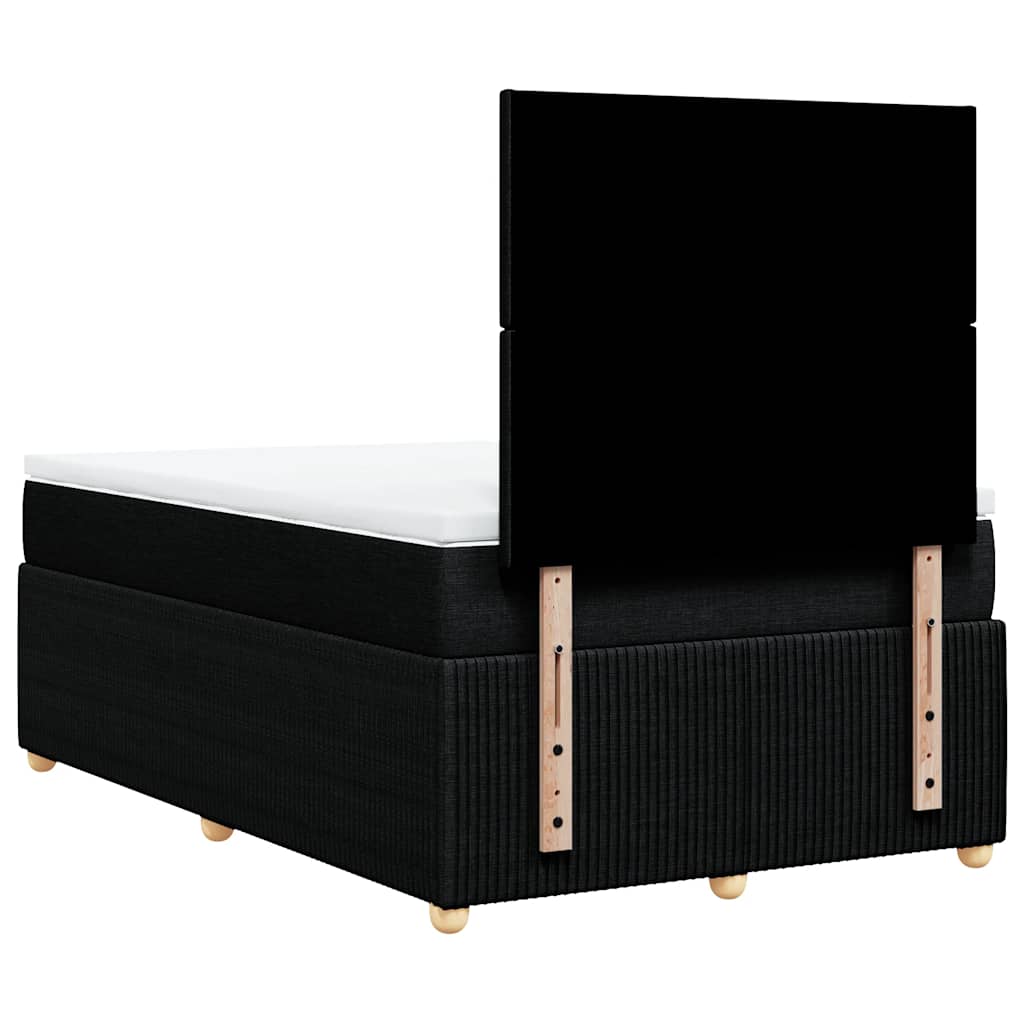 Giroletto a Molle con Materasso Nero 120x190 cm in Tessuto