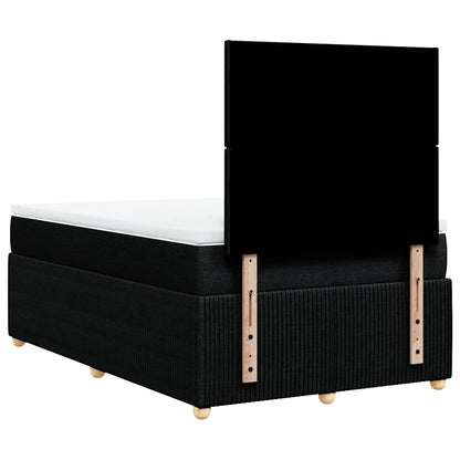 Giroletto a Molle con Materasso Nero 120x190 cm in Tessuto